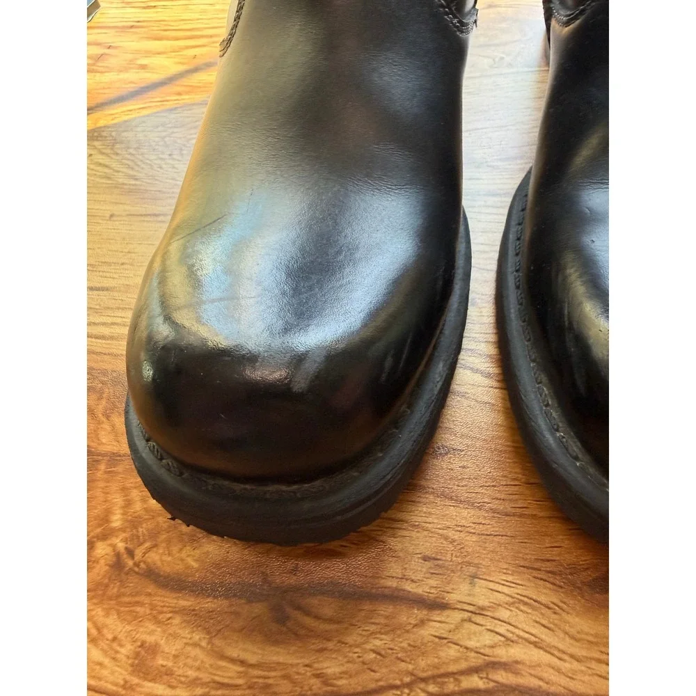 Lavorazione Artigiana Black Leather Coach Harness Motorcycle Boots Men's 8